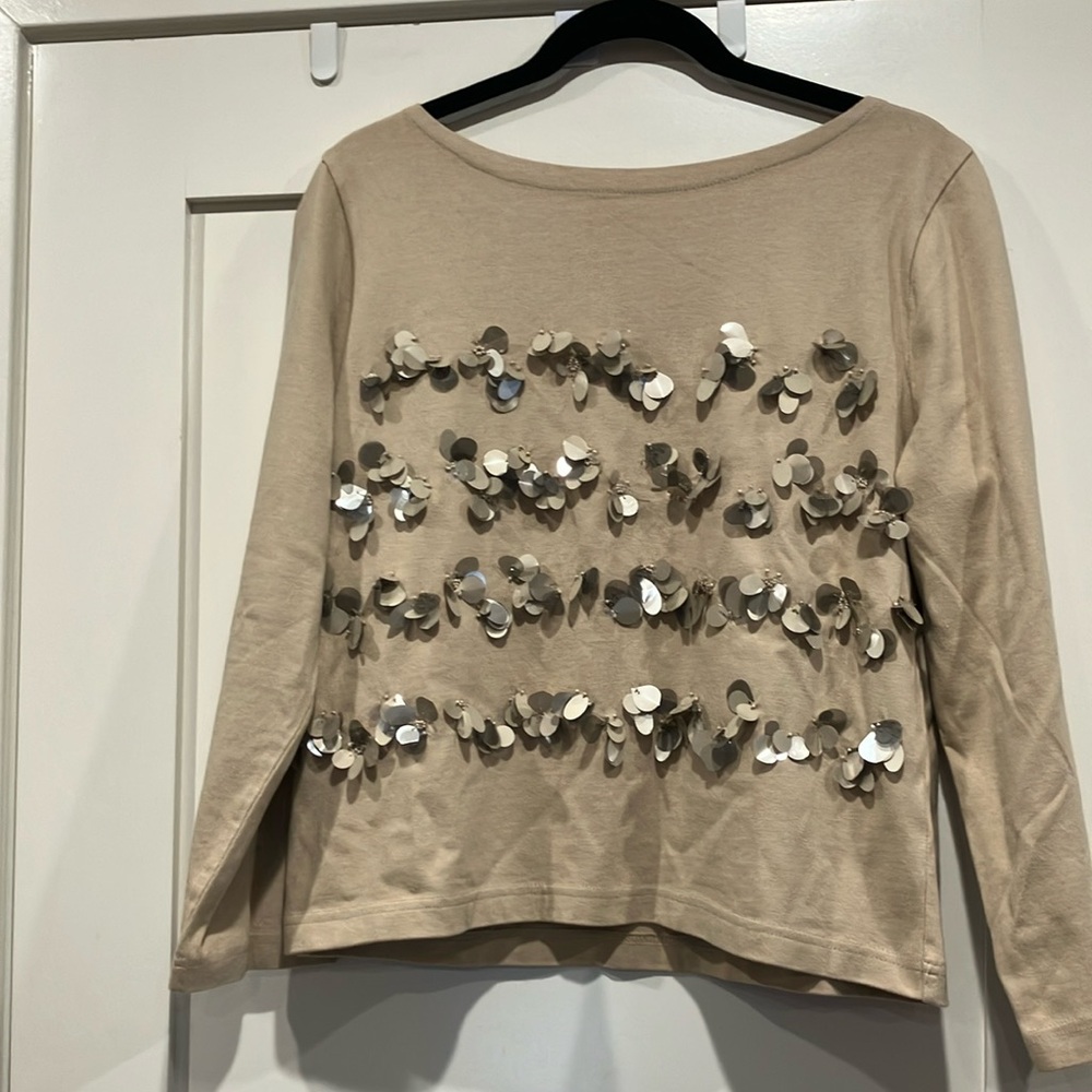 Mariner jersey long-sleeve T-shirt with floral embellishment